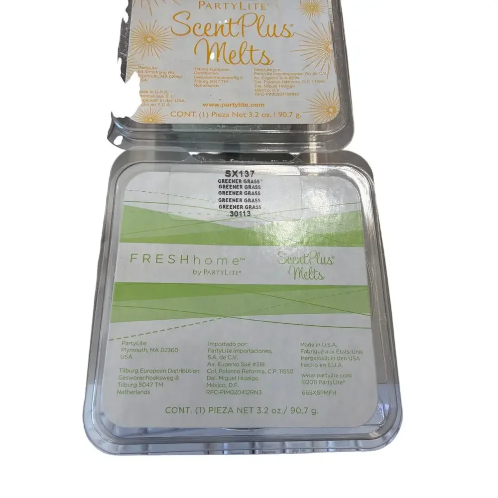 Partylite Scent Plus Melts 4 packs Greener Grass Stawberry cinnamon